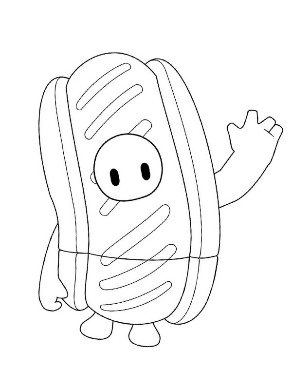 Hot Dog Fall Guys Coloring Page 1001coloring Com