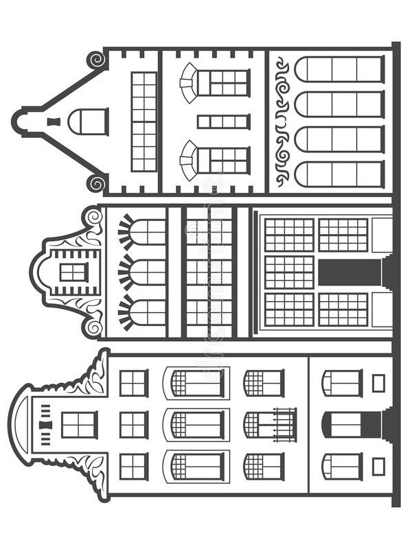 coloring page Houses in Amsterdam coloring page Houses in Amsterdam