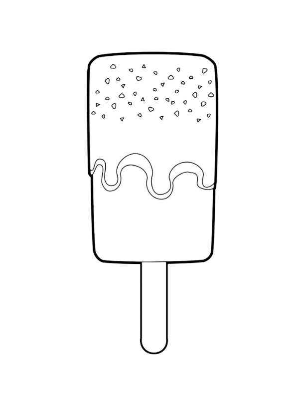 Ice Cream Bar Coloring Pages - Coloring Page With Ice Cream Popsicle