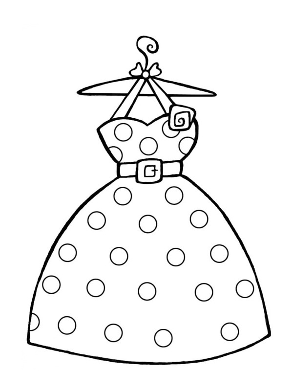 coloring page Polka dot dress coloring page Polka dot dress