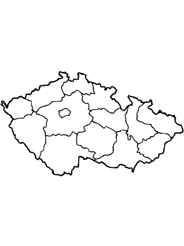 coloring page Map of the Czech Republic coloring page Map of the Czech Republic