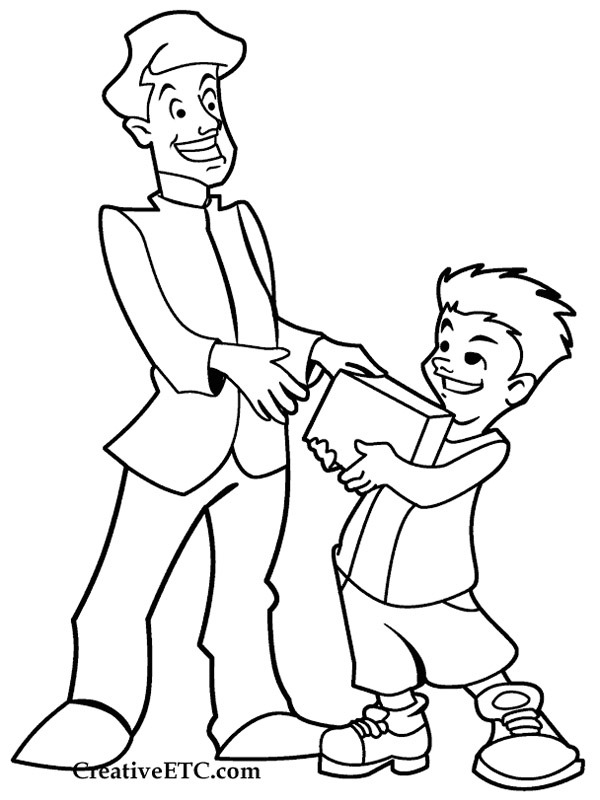 coloring page Present for fathersday coloring page Present for fathersday