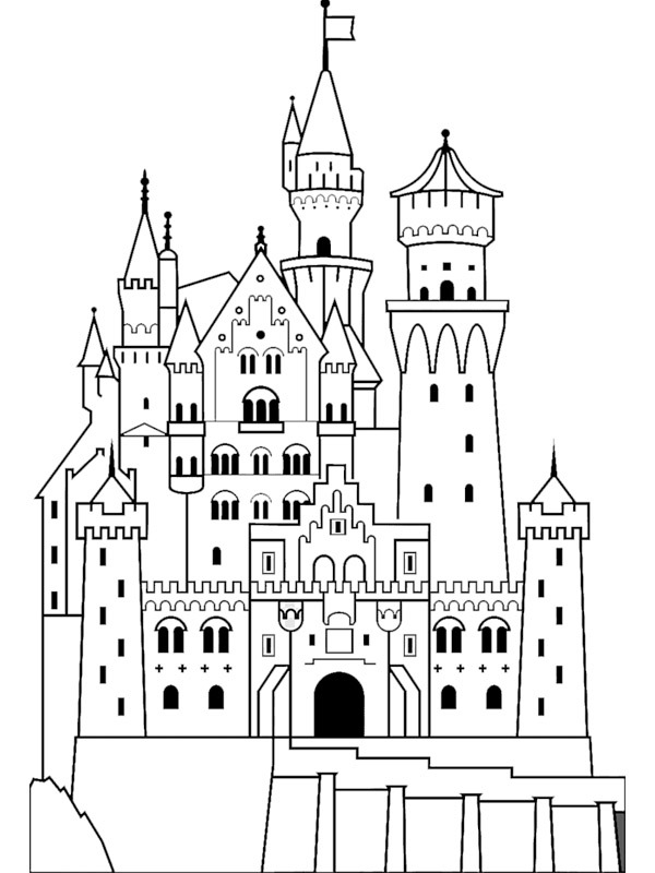 coloring page Castle Neuschwanstein (germany) coloring page Castle Neuschwanstein (germany)