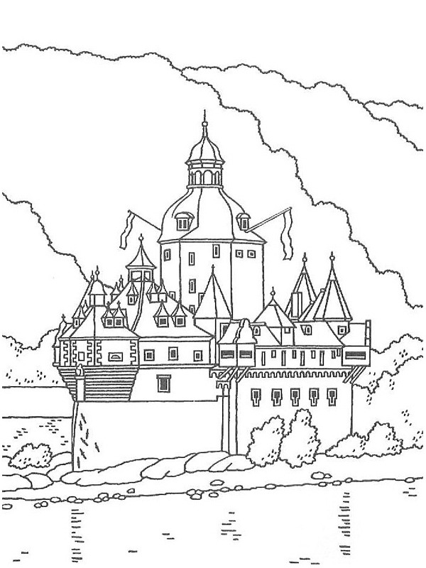 coloring page Pfalzgrafenstein Castle coloring page Pfalzgrafenstein Castle