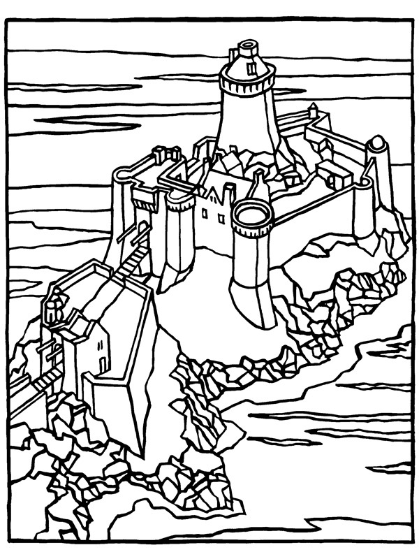 coloring page Castle of the Roche Goyon coloring page Castle of the Roche Goyon