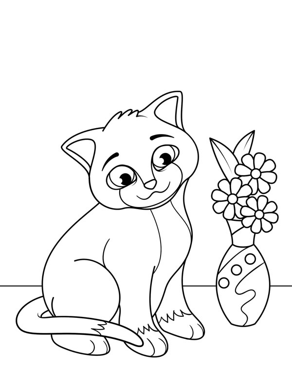 Cat Coloring Page | 1001coloring.com