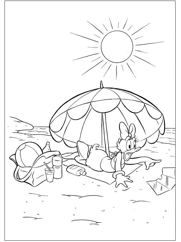 coloring page Daisy Duck At The Beach coloring page Daisy Duck At The Beach