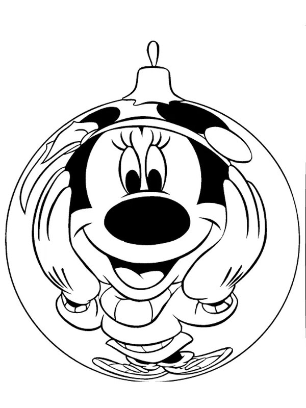 Christmas Ball Mickey Mouse Coloring Page 1001coloring Com