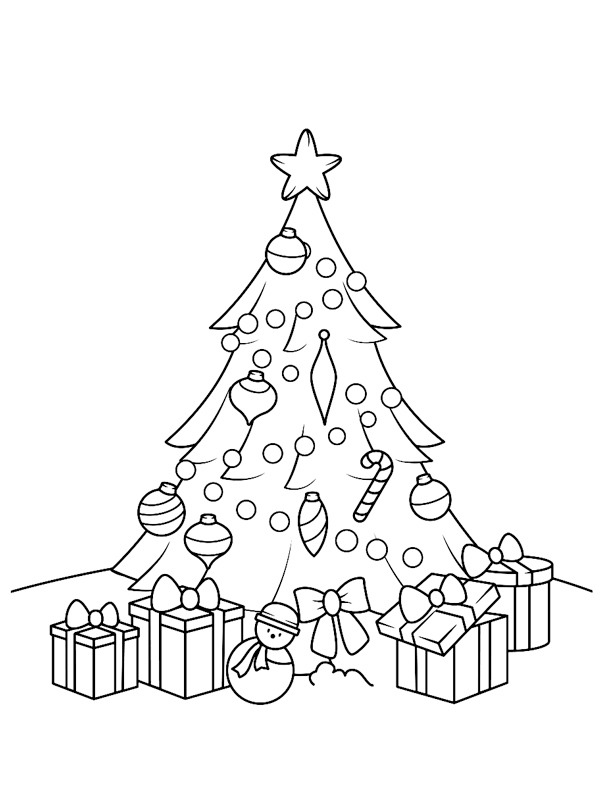 coloring page Christmas tree with presents coloring page Christmas tree with presents