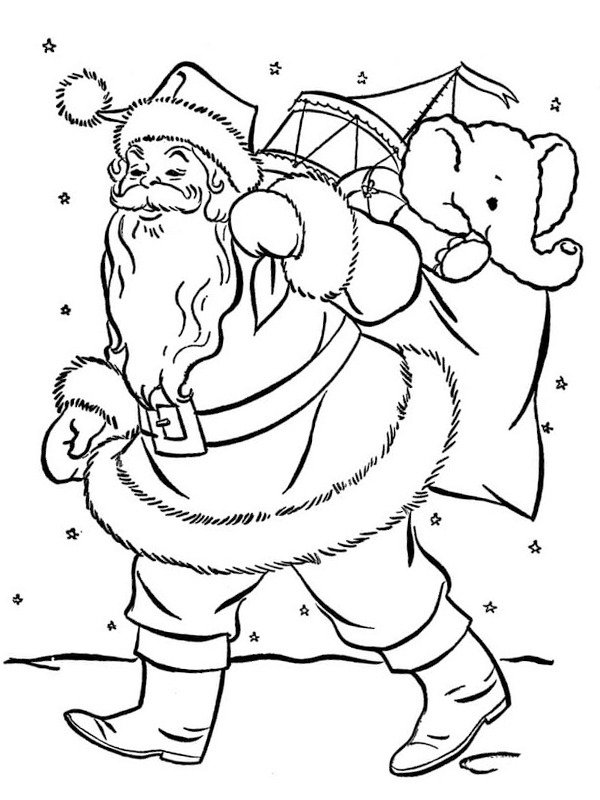coloring page Santa with presents coloring page Santa with presents