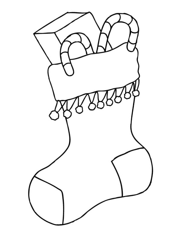 coloring page Christmas stocking presents coloring page Christmas stocking presents