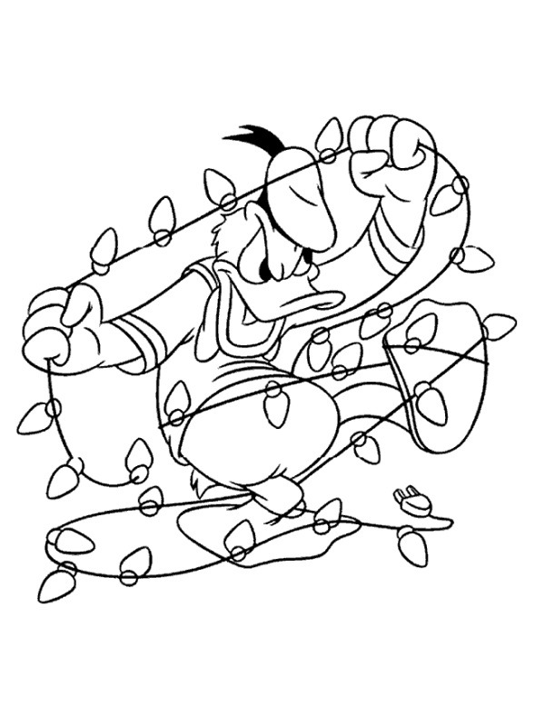 coloring page Christmas decorations with Donald Duck coloring page Christmas decorations with Donald Duck
