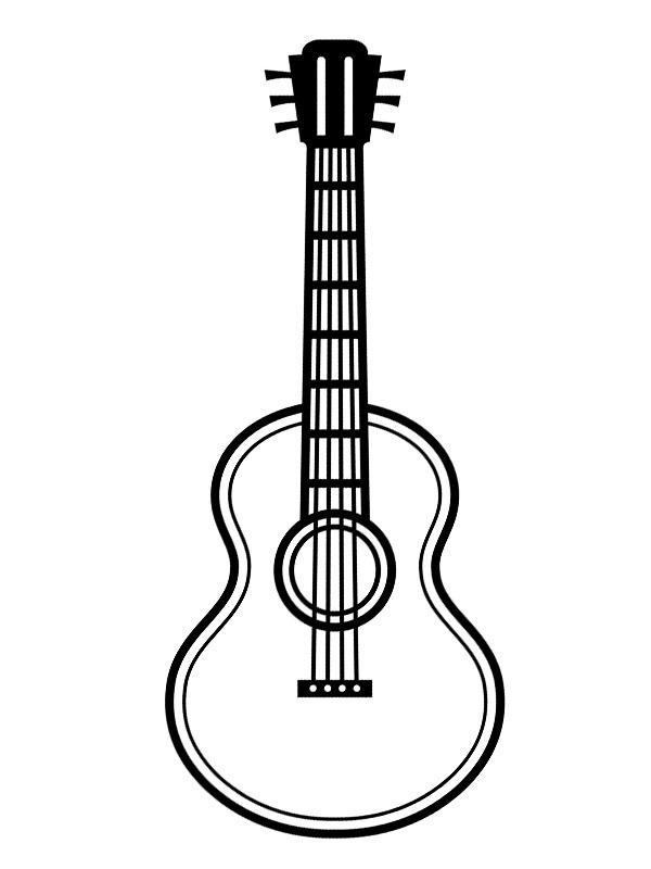 Acoustic guitar Coloring Page | 1001coloring.com