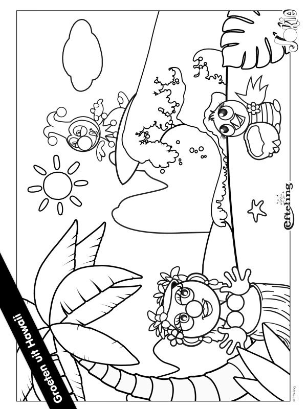 coloring page Jokie Hawai Efteling coloring page Jokie Hawai Efteling
