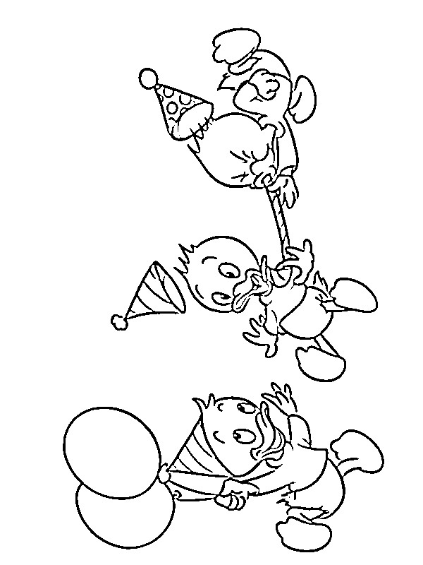 coloring page Huey, Dewey, and Louie birthday coloring page Huey, Dewey, and Louie birthday