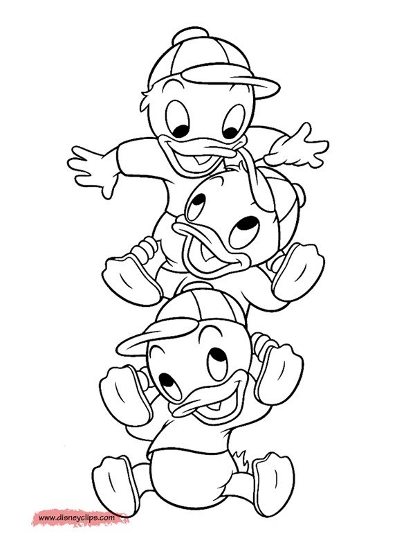 coloring page Huey, Dewey, and Louie coloring page Huey, Dewey, and Louie