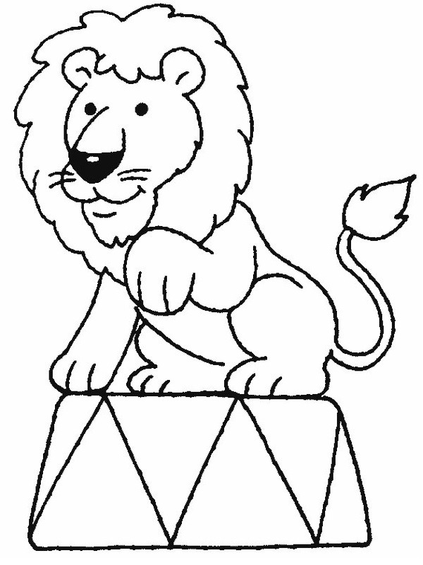 Lion in the circus Coloring Page | 1001coloring.com