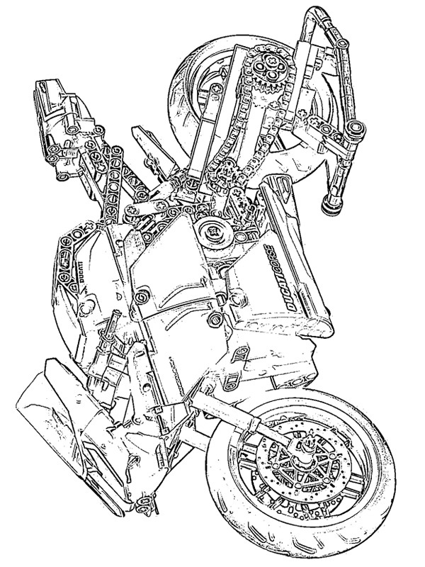Lego Ducati Motorbike Coloring Page 1001coloring Com
