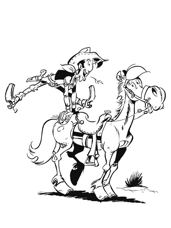 coloring page Lucky Luke and Jolly Jumper coloring page Lucky Luke and Jolly Jumper