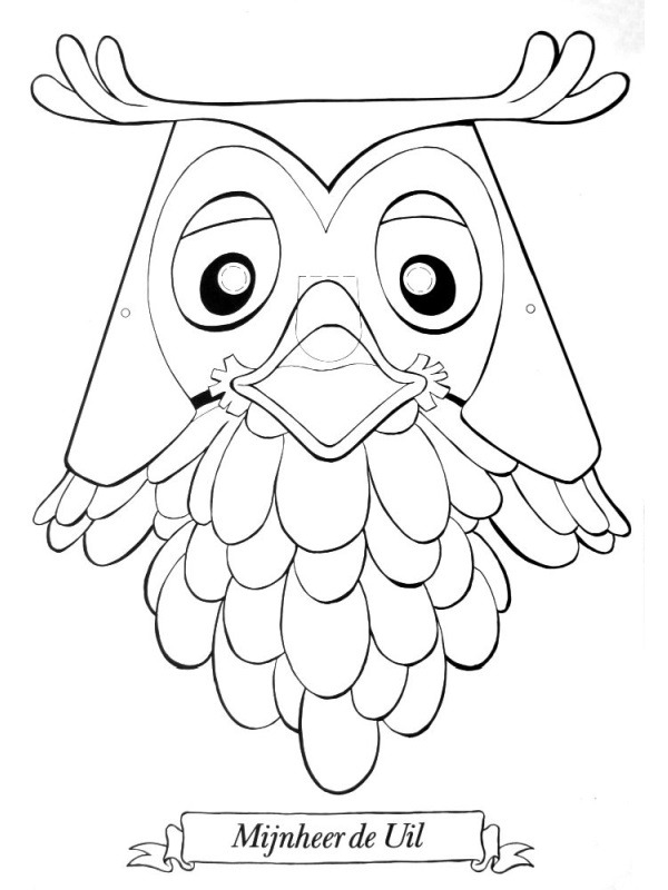 coloring page Mask Mr. Owl coloring page Mask Mr. Owl