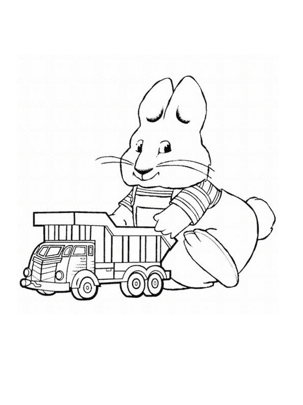 coloring page Max plays with a semi truck coloring page Max plays with a semi truck