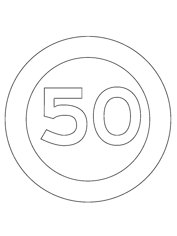 Speed limit Coloring Page | 1001coloring.com