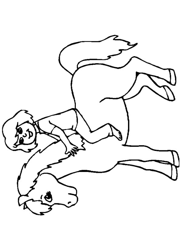 coloring page Girl is horseback riding coloring page Girl is horseback riding