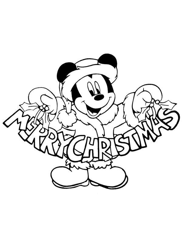 coloring page Merry christmas Mickey Mouse coloring page Merry christmas Mickey Mouse