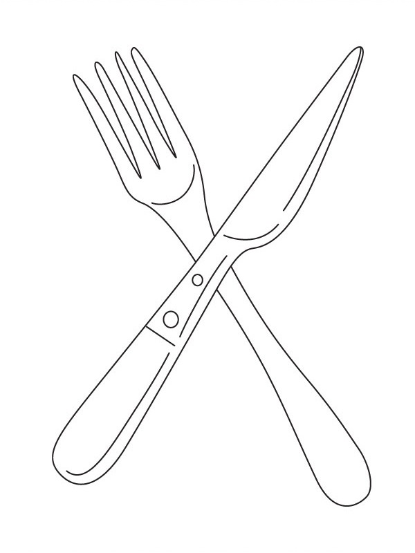 coloring page Knife and fork coloring page Knife and fork