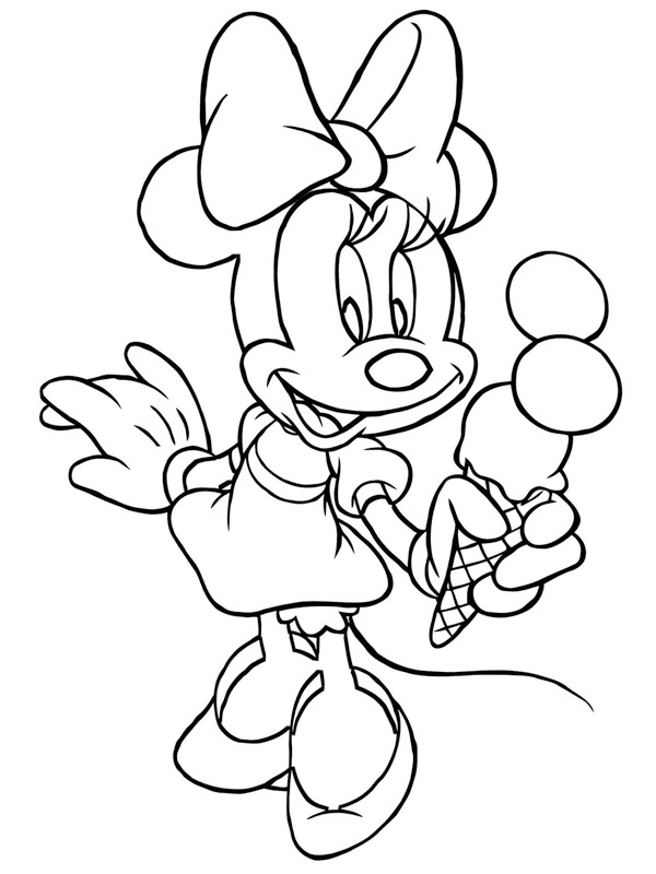 coloring page Minni mouse eats ice cream coloring page Minni mouse eats ice cream