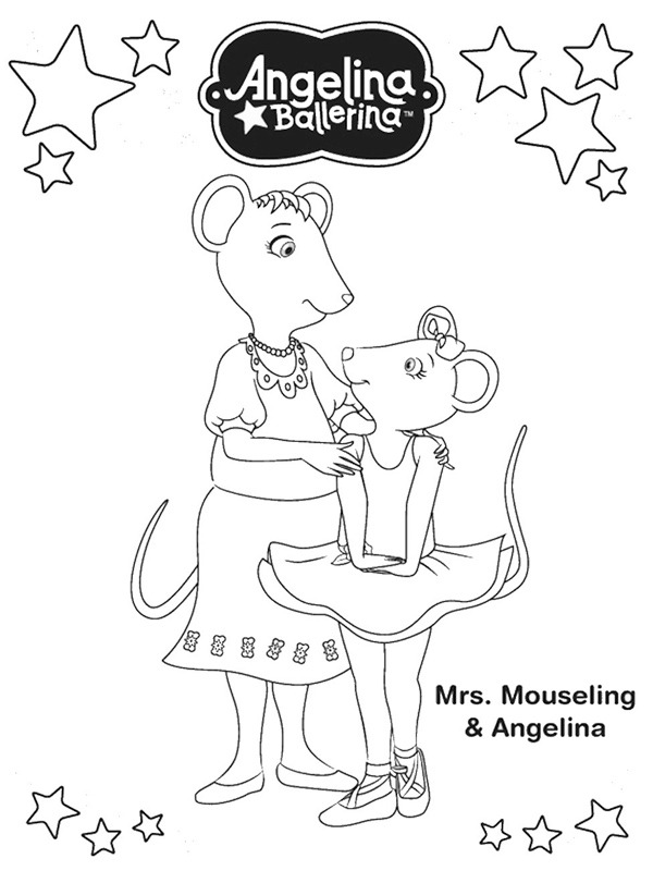 coloring page mouseling and angelina coloring page mouseling and angelina