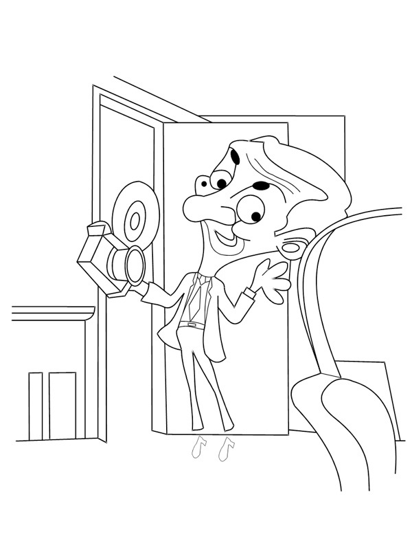 coloring page Mr Bean takes picture coloring page Mr Bean takes picture