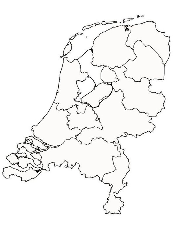coloring page Map of the Netherlands coloring page Map of the Netherlands