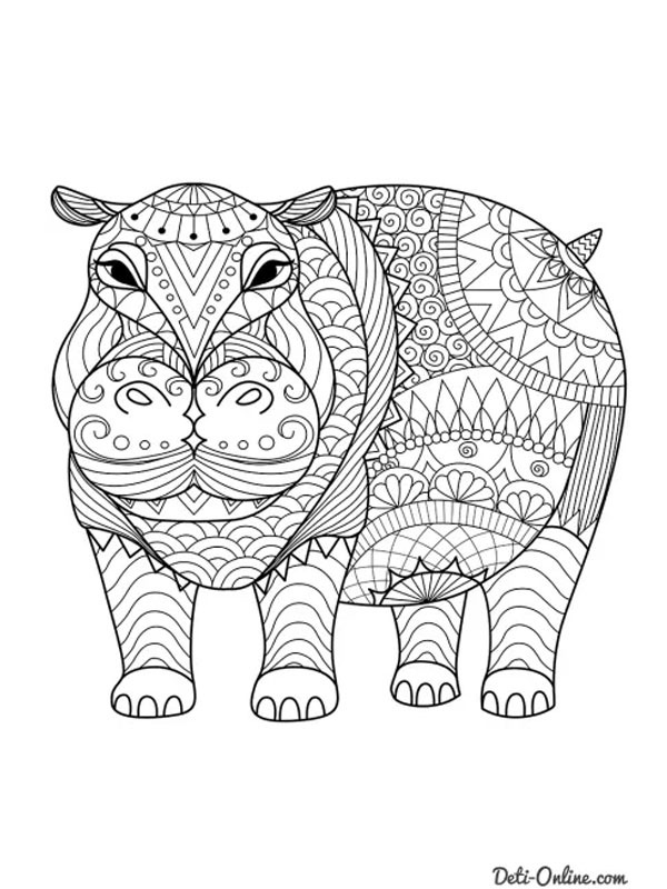 coloring page Hippopotamus for adults coloring page Hippopotamus for adults