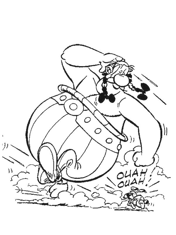 coloring page Obelix and idefix run for their lives coloring page Obelix and idefix run for their lives