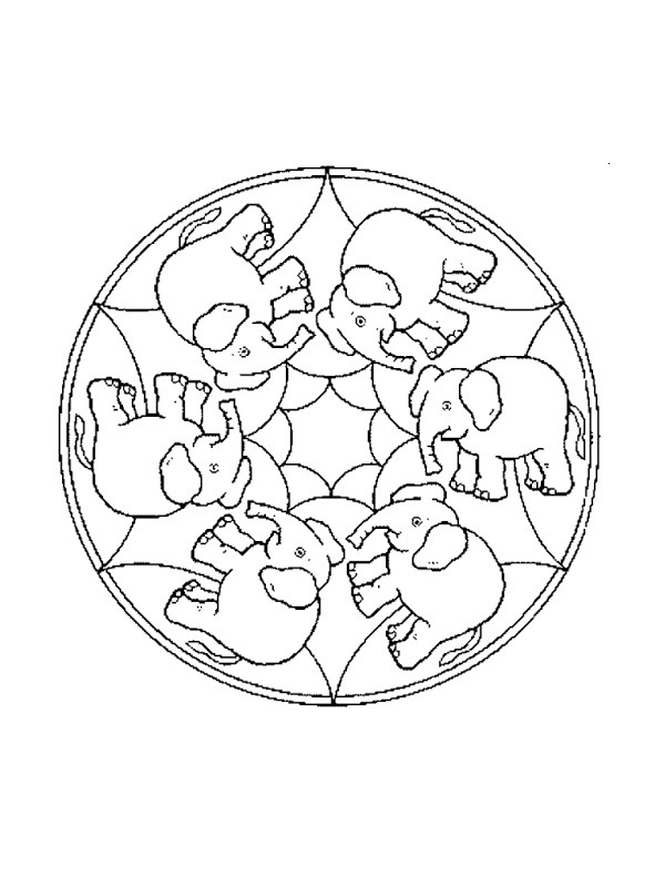coloring page Elephant mandala coloring page Elephant mandala