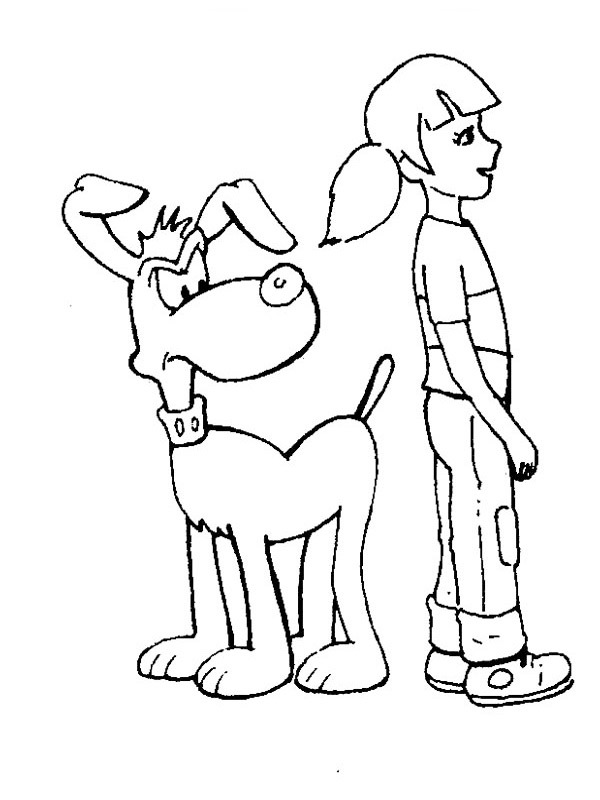 coloring page Penny and dog Brian coloring page Penny and dog Brian