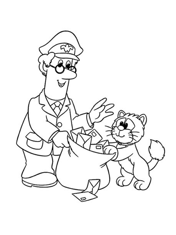 coloring page Pat Clifton and Jess the cat coloring page Pat Clifton and Jess the cat