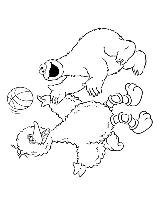 coloring page Big Bird and cookiemonster coloring page Big Bird and cookiemonster