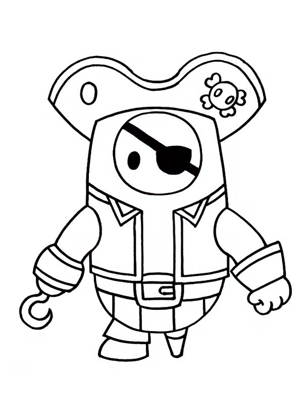 Pirate Skin Fall Guys Coloring Page | 1001coloring.com