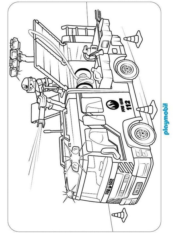 coloring page Playmobil firetruck coloring page Playmobil firetruck