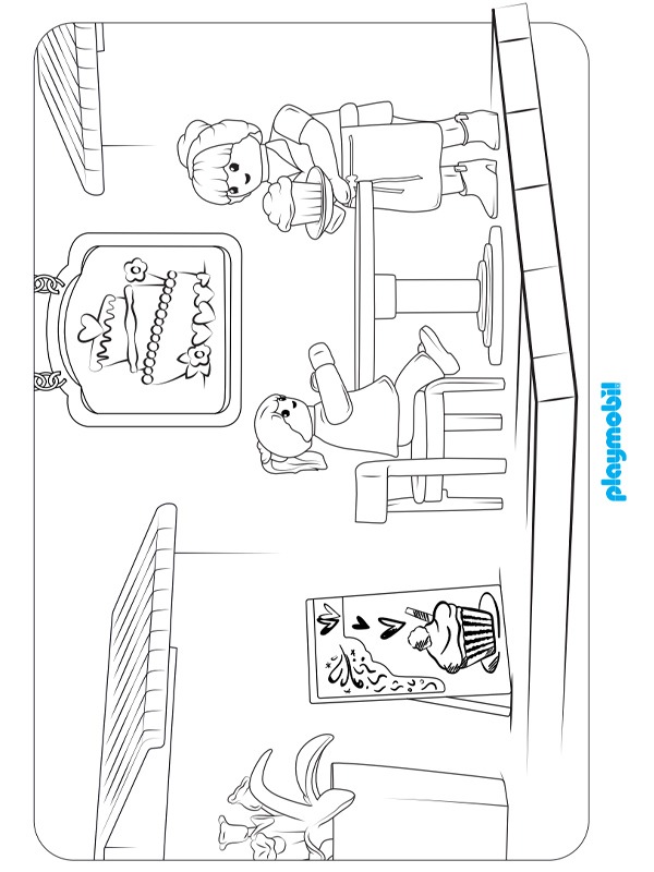 coloring page Playmobil Restaurant coloring page Playmobil Restaurant