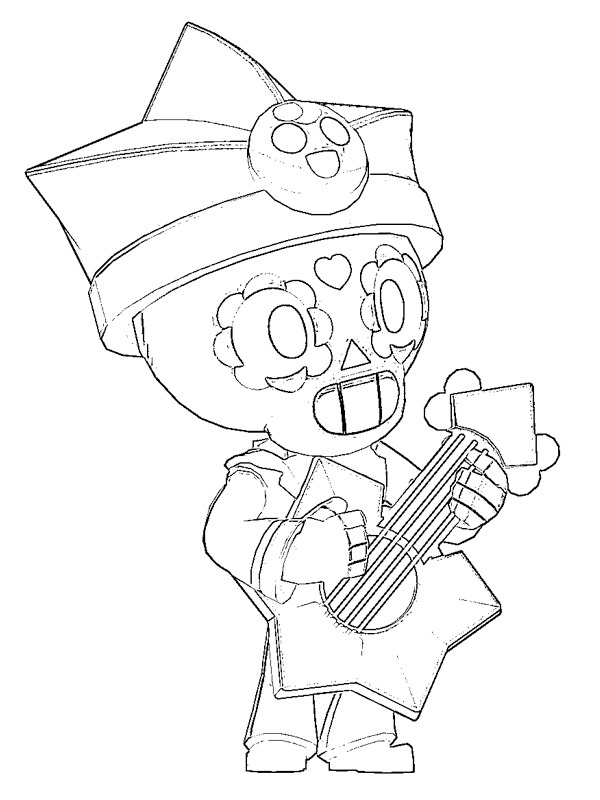 Poco Starr Brawl Stars Coloring Page 1001coloring Com - piper brawl stars obrazek do druku