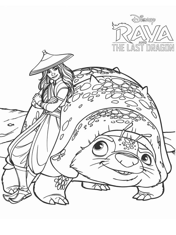 coloring page Raya and Tuk Tuk coloring page Raya and Tuk Tuk