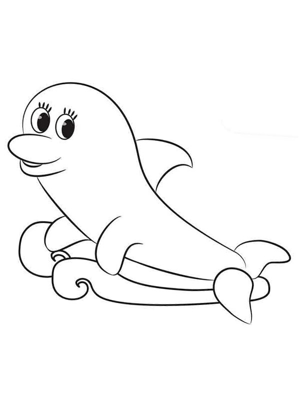Cute dolphin Coloring Page | 1001coloring.com
