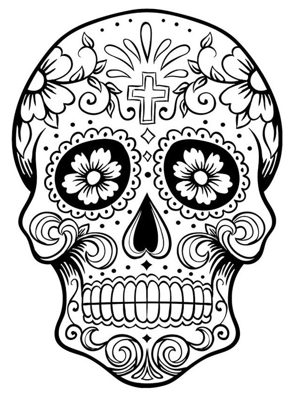 Skull Tattoo Color Page 1001coloring Com