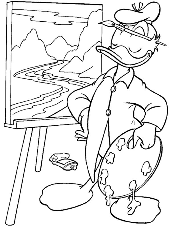 coloring page Painting Donald Duck coloring page Painting Donald Duck