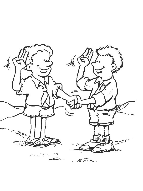 coloring page Scout sign and salute coloring page Scout sign and salute