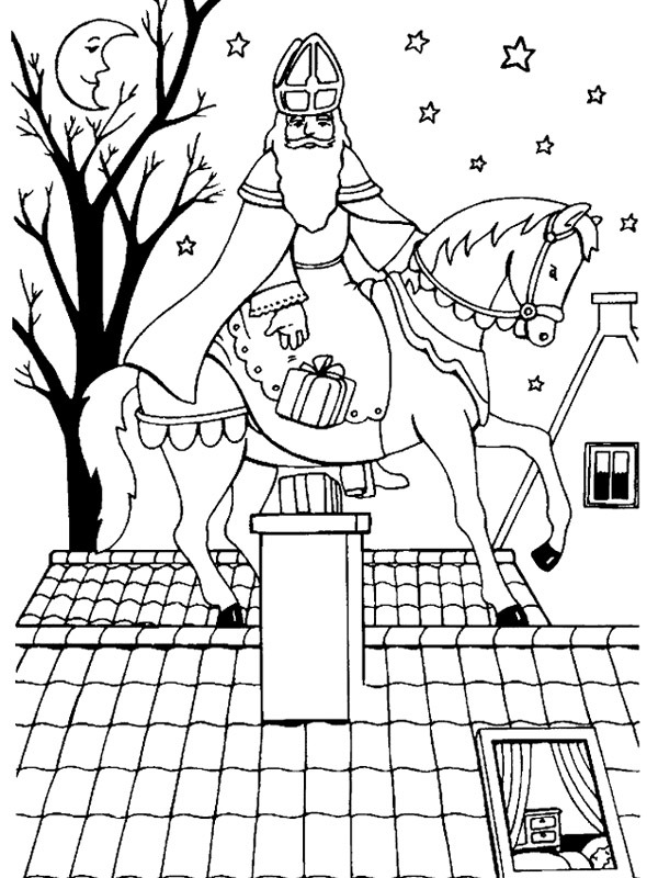 coloring page St nicholas on the roof coloring page St nicholas on the roof