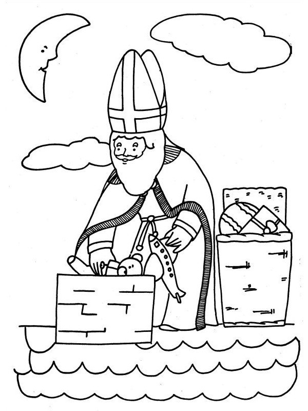 coloring page Saint Nicholas on the roof coloring page Saint Nicholas on the roof